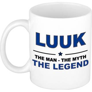 👉 Beker One Size meerkleurig mannen Naam cadeau Luuk - The man, myth legend koffie mok / 300 ml naam/namen mokken voor o.a verjaardag/ vaderdag/ pensioen/ geslaagd/ bedankt 8720276093453