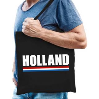 👉 Cadeautas zwart One Size Katoenen Nederland supporter tasje Holland - 10 liter Nederlandse 8720147325089