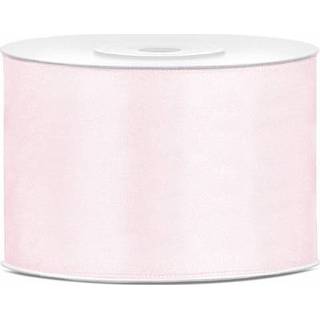 👉 Verpakkingsmateriaal roze One Size 3x Hobby/decoratie poeder satijnen sierlinten 5 cm/50 mm x 25 meter - Cadeaulint satijnlint/ribbon linten Hobbymateriaal benodigdheden Verpakkingsmaterialen 8720276109949