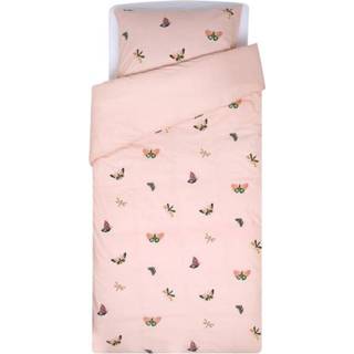 HEMA Kinderdekbedovertrek Zacht Katoen 140x200 Vlinder (roze)
