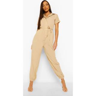 👉 Tall Hareem Leg Woven Jumpsuit, Stone