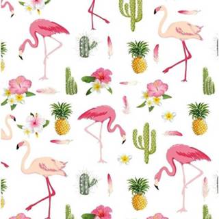 👉 Kaftpapier tropische print roze flamingo 200 x 70 cm - kaftpapier - back to school