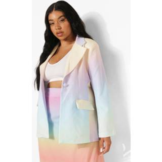 👉 Plus Getailleerde Ombre Blazer, Multi