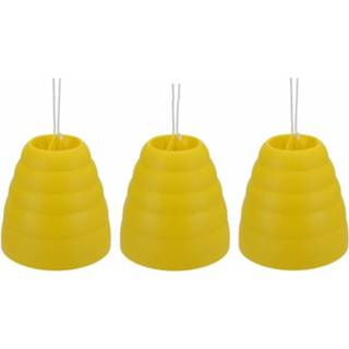 👉 Wespenvanger geel plastic One Size 3x - 15 cm wespenval / wespenvangers 8719538628199