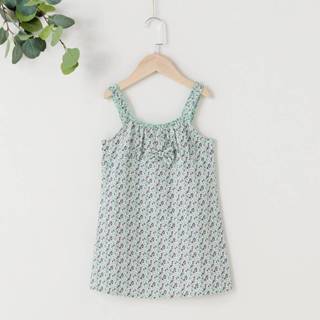 Jurk katoen veel kleurig peuters Boho Vrolijke Bloemetjes Kleutermeisje Strik Vooraan