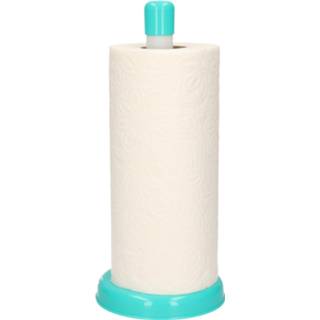 👉 1x Keukenrol/keukenpapierhouder blauw - 29 cm - Keukenrolhouders