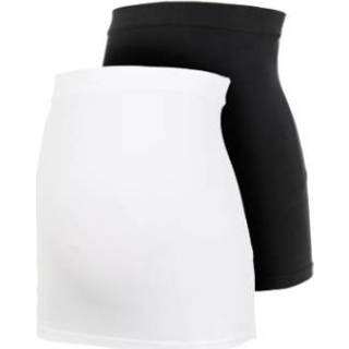 👉 Buikband zwart wit katoen mix positiekleding vrouwen Mamalicious MLCARA 2-pack Black / White 5714909946813