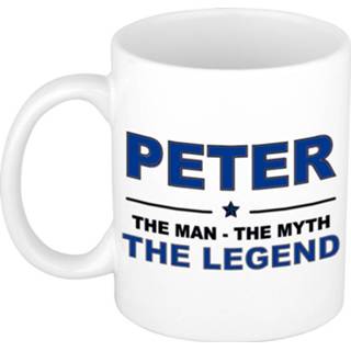 👉 Beker mannen Peter The man, myth legend cadeau koffie mok / thee 300 ml