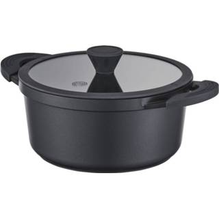 👉 Braadpan zwart aluminium One Size met deksel - 28 cm Masterchef 5060550700466