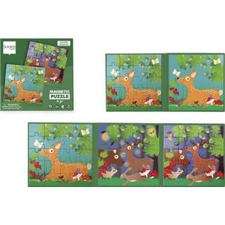 👉 Puzzel groen karton One Size Scratch magnetische Bosdieren 18 cm 40-delig 5414561811558