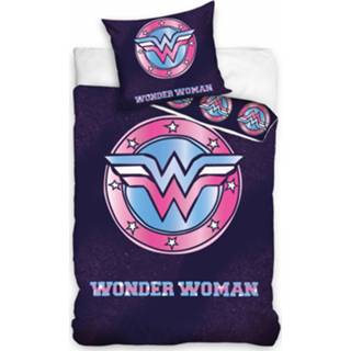 👉 Dekbedovertrek paars katoen One Size vrouwen DC Comics Wonder Woman 140 x 200 cm 5902689453168