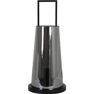 👉 Tafel lamp glas grijs One Size zwart Tafellamp Ø23x53 cm AMANDO smoke grijs+mat 8717807256050