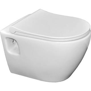 👉 Wandcloset wit keramiek Sanicare Rondo met Soft-Close Toiletzitting Slim Quick Release 51x36 cm 8719304693611