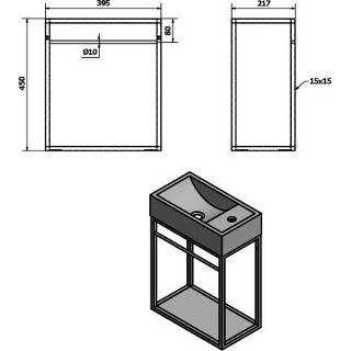 👉 Fonteinset Beton-Grijs beton rechthoek crest links Sapho Kraangat 40x45x22 cm