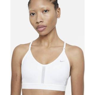 👉 Wit XS vrouwen Nike Dri-FIT Indy Gewatteerde sport-bh met V-hals en lichte ondersteuning -