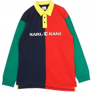 👉 Rugbyshirt XL male rood mannen Polo Manica Lunga Retro Block Rugby Shirt