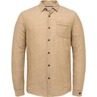 👉 Shirt lange mouw linnen goud XXL m l XL men e bruin Long sleeve ctn linen dobby dull gold 8719419824764 8719419824733