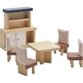 👉 Meubelset houten stuks Plan Toys eetkamer 8854740073549