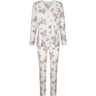 👉 Pyjama katoen vrouwen beige MONA Ecru::Apricot::Zilverkleur 4055706814112