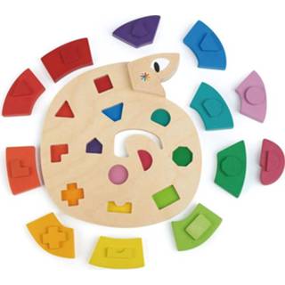 👉 Vormpuzzel multicolor hout One Size meerkleurig Tender Toys Worm junior 26,5 x 21,5 2 cm 191856084204