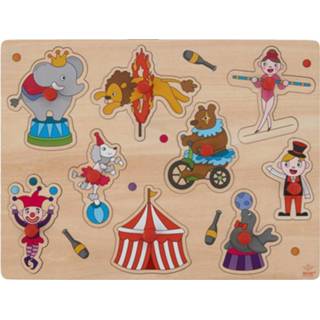 👉 Hout One Size meerkleurig multicolor Engelhart vormenpuzzel circus junior 22,5 x 30 cm 10-delig 8716096017403