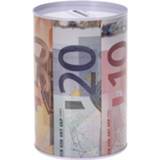 Spaarpot blikken metalen metaal multikleur Euro Biljetten Rechtop 10 X 15 Cm - Blikken/metalen Spaarpotten Met 8720276915311