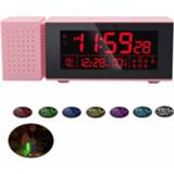 👉 Nachtlamp roze active TS-P30 Multifunctioneel nachtlampje Alarm Digitale klok met FM-radio&temperatuur- / vochtigheidsweergave&IR-sensorfunctie (roze)