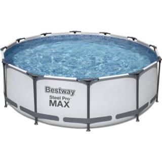 👉 Zwembad steel Bestway pro max set rond 366x100 Incl. Filterpomp (220-240V) + ladder 6942138982459