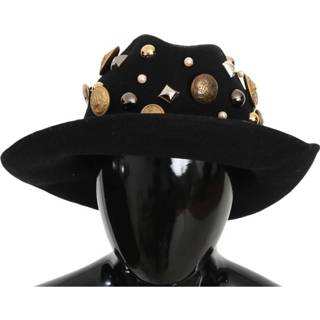 👉 Vrouwen zwart Coin Button Stud Wide Brim Panama Hat 8058091240449