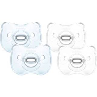 👉 Silicoon silicone blauw jongens baby's transparant Medela Baby Soft 0-6 maanden DUO in lichtblauw en transparant, 4 stuks