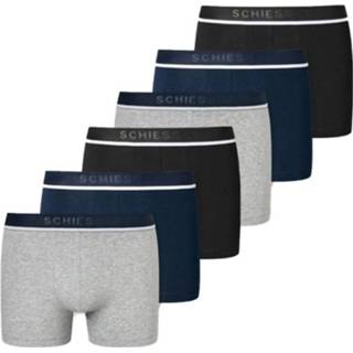 👉 Boxershort grijs blauw zwart elastaan s|m|l|xl|xxl male Schiesser 6-pack boxershorts - grijs/blauw/zwart