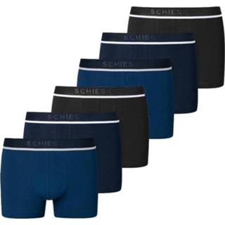 👉 Boxershort blauw zwart elastaan s|l|xl|xxl male Schiesser 6-pack boxershorts - donkerblauw/zwart