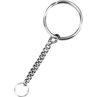 👉 Sleutelring One Size zilver 10x Hobby sleutelringen/sleutelhangers met ketting - DIY sleutelhangers maken Knutsel materiaal 8720147624403