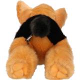 👉 Pluche bruin/zwarte Duitse Herder hond knuffel 20 cm - Honden huisdieren knuffels - Speelgoed voor kinderen