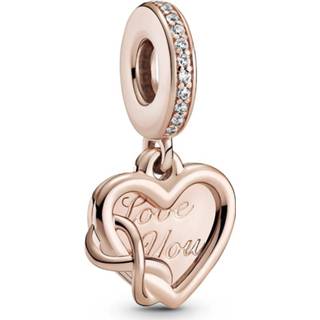👉 Rose One Size array Pandora 789369C01 Hangbedel Love You Infinity Heart zilver-rosekleurig-zirconia 5700302916911
