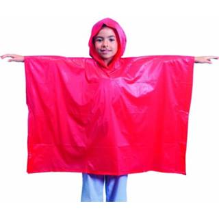 👉 Regenponcho rood One Size kinderen 4x stuks Kinder regen ponchos 8719538684409