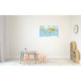 👉 Poster politieke wereldkaart met landen - 84 x 52 cm - kinderkamer / school decoratie topografie posters leerzaam - kinderposters - cadeau