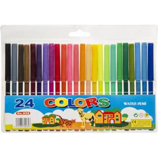 👉 Viltstift One Size meerkleurig kinderen 24x Gekleurde viltstiften in mapje - voor Kleuren Creatief speelgoed 8720276682046