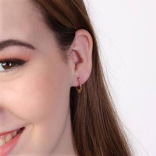 👉 Oorbel goudkleurig hart lucardi geel 9 Karaat oorbellen ovaal 8717637990919