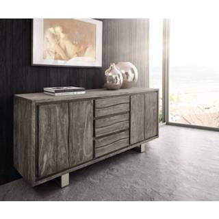 👉 Dressoir platina DELIFE Live-Edge 172 cm acacia 3 laden 4 deuren 4250809383880