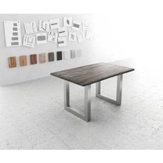 👉 Platina DELIFE Boomtafel Live-Edge 140x90 acacia boven 5cm breed frame 4250809394312