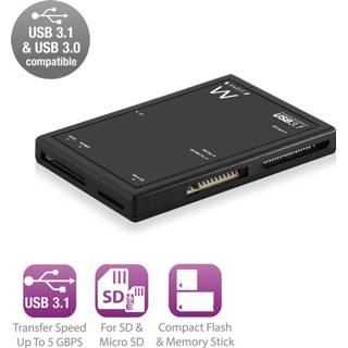 👉 Kaartlezer zwart One Size no color Ewent EW1074 Externe USB 3.0 SD microSD 3.1 Gen 1 - 8056045878564