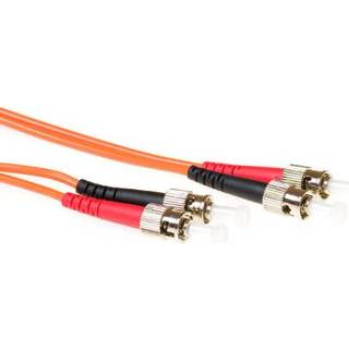 👉 Patch kabel active ACT LSZH Multimode 50/125 OM2 glasvezel patchkabel duplex met ST connectoren 20 meter 8716065223583