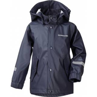 👉 Regenjas 130 uniseks blauw grijs zwart Didriksons - Kid's Pölen Galon Jacket maat 130, zwart/blauw/grijs 7332627861249