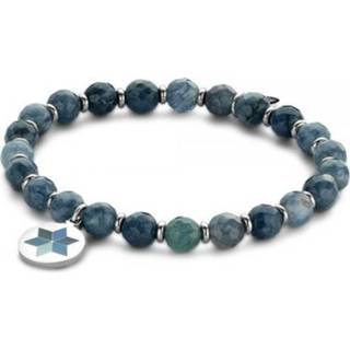 👉 Armband blauw steel One Size dark blue jade Natural Stones Bracelets with Stainless pendant 8720088329825