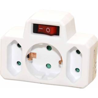 👉 2x Stopcontactsplitters/stopcontact adapters met 3 poorten en schakelaar - Stekkerdozen - Stopcontacten - Verdeelstekkers