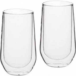👉 Dubbelwandig glas transparant Set van 2 Hoge Dubbelwandige Glazen - 380ml KitchenCraft |Le'Xpress 5028250681553