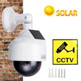Dummycamera rood Cctv dummy camera fake solar power video surveillance outdoor flashing red led Simulation ptz battery security dome cam
