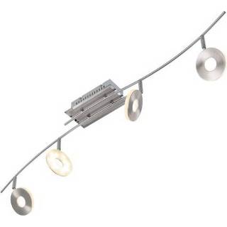 👉 Metaal nikkel male Fischer & Honsel spot LED Dent geborsteld 4x6W 4001133205276