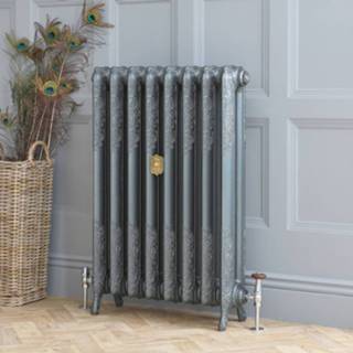 👉 Gietijzeren radiator 51cm Hoog Antiek Zilver | Kies de Breedte Charlotte 5051752978913
